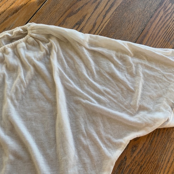 HOURS white asymmetrical light t/drawstring neckline/M - Picture 3 of 6